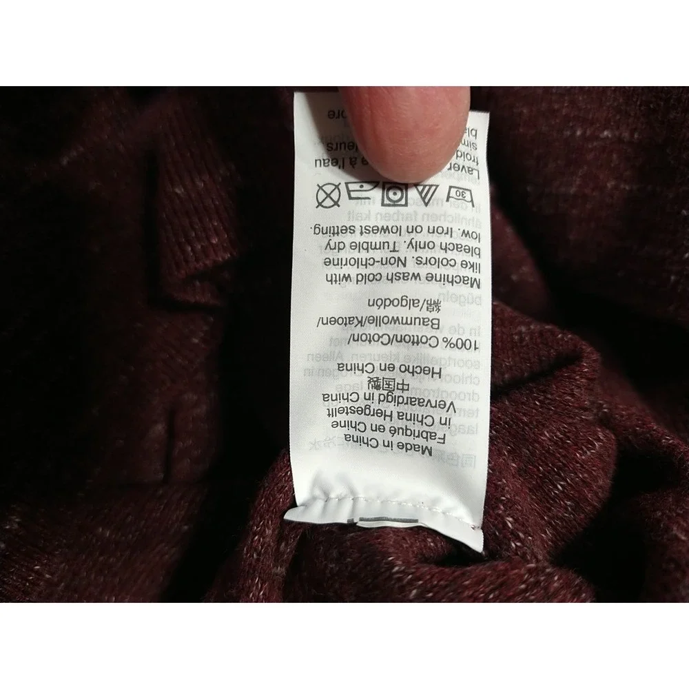 J. Crew Sweater Men L Burgundy Long Sleeve Crew Neck Pullover‎ Classic Speckled